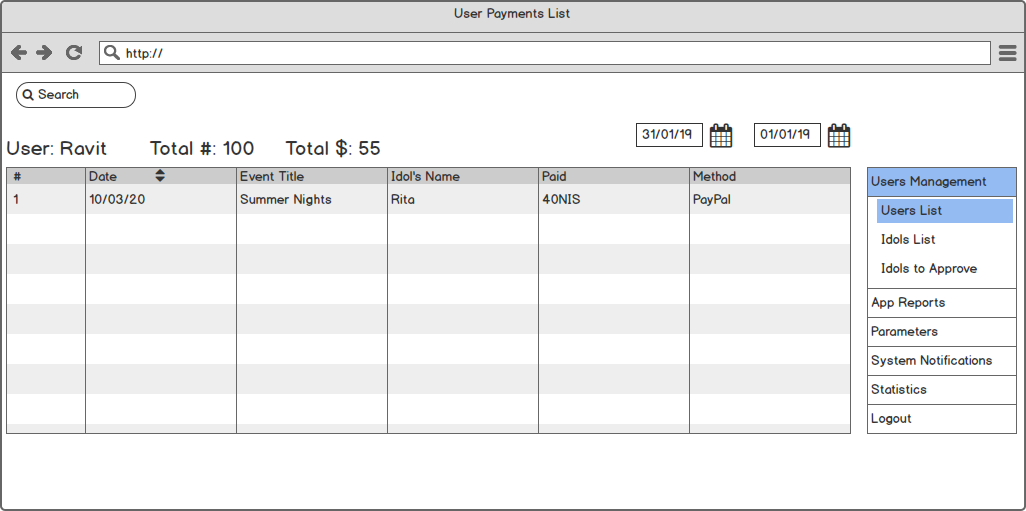 User-Payments-list